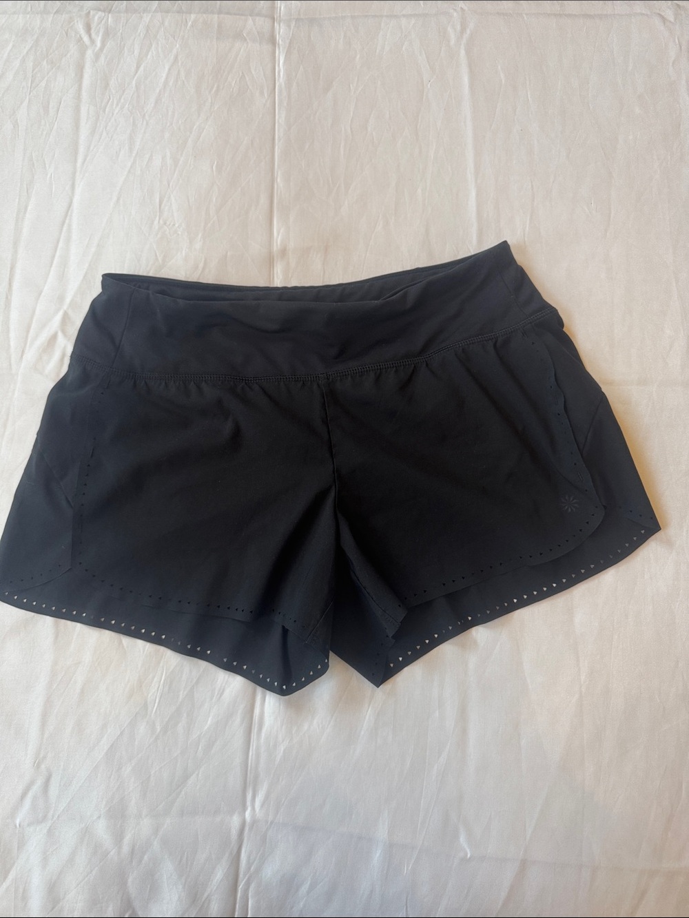 Athleta Black Laser-Cut Athletic Shorts size‎ small